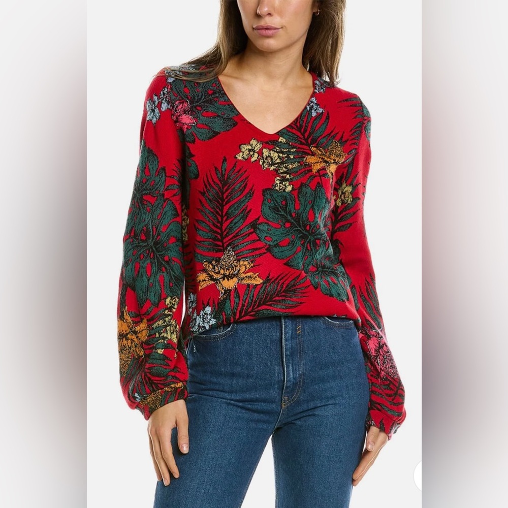 Aldo Martins Red Jacquard Wool-Blend Sweater US Size 8 (Med) NWT
